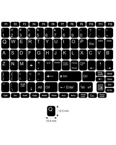 N1 Key stickers - big kit - black background - 12,5:10,5mm