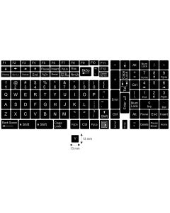 N12 Key stickers - big kit - black background - 13:13mm