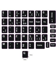 N5 Key stickers - French - large kit - black background - 14:12mm