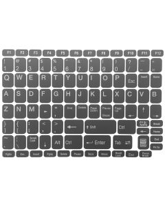 N50 Keyboard Stickers - dark gray background - large set - 12.5mm x 10.5mm