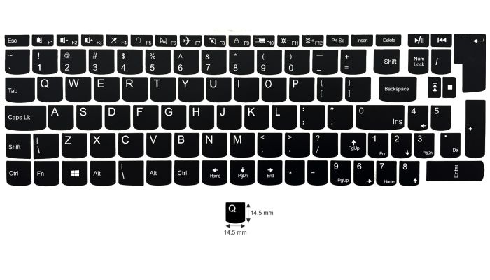 N14 Key stickers Lenovo - big kit - black background - 14,5:14,5mm