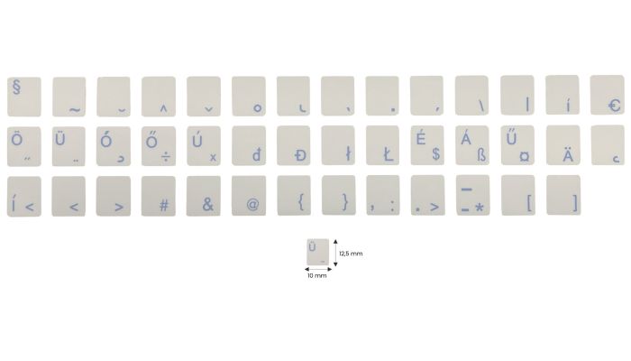 N17 Key stickers - Hungarian - big kit - transparent background - 13:13mm