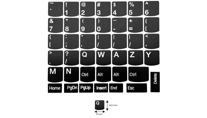 N20 Key stickers Lenovo - big kit - black background - 14:14,5mm