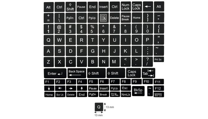 N7 Key stickers - big kit - black background - 13:13mm